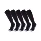 Long Shaft Soccer Socks Black 5 Pack