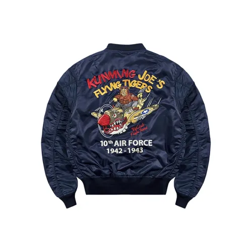 VIP Letter Pattern Embroidered Loose Fit Pilot Jackets & Coats Men's