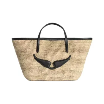Zadig & Voltaire Raffia One Shoulder Handbag Mini Women's Black