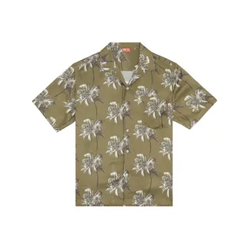 DIESEL Bmowt Adrian Palm Tree Printed Buttoned Shirt