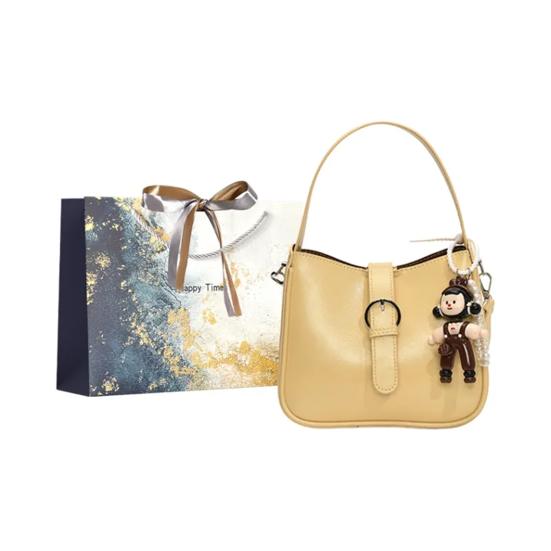Iman's House PU One Shoulder Handbag Women's White/Yellow/Pink/Black-4