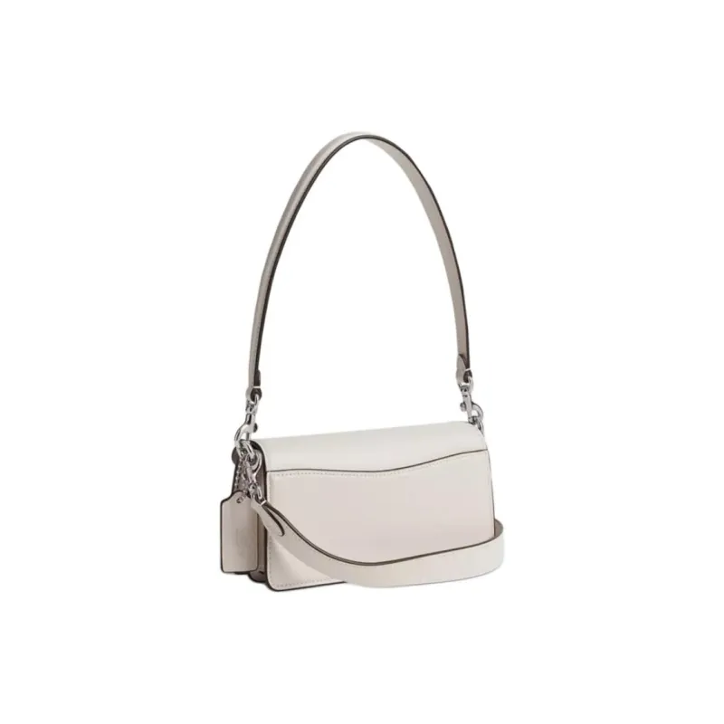 COACH Tabby Coated Canvas With Calfskin Portable Crossbody Bag, Shoulder Bag Small Size Women's White-1