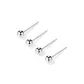 [2 Pair]4mm Round Tip 999 Fine Silver