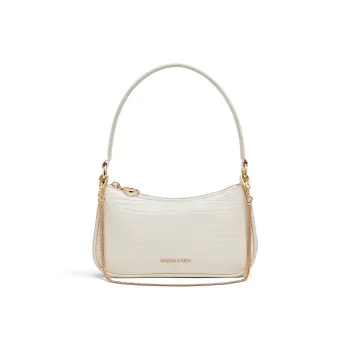 CHARLES&KEITH PU One Shoulder Handbag Trumpets Women's Cream Croco Cream/Black Croco Black