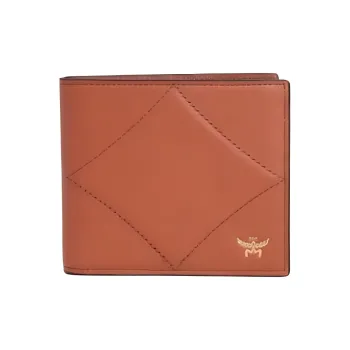 MCM Calfskin Wallet Small Size Men's Coconut Shell Brown
