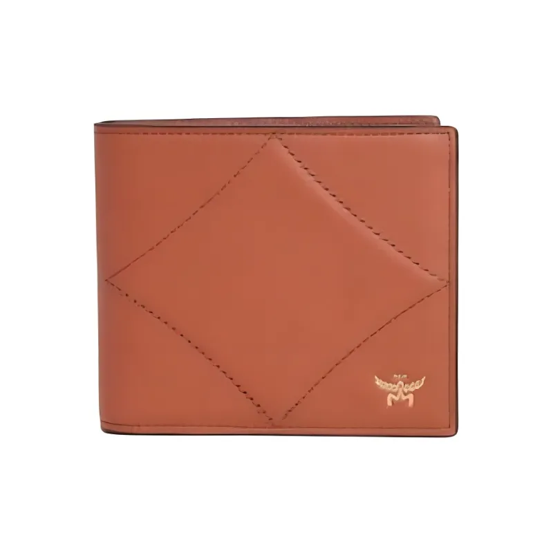 MCM Calfskin Wallet Small Size Men's Coconut Shell Brown-0