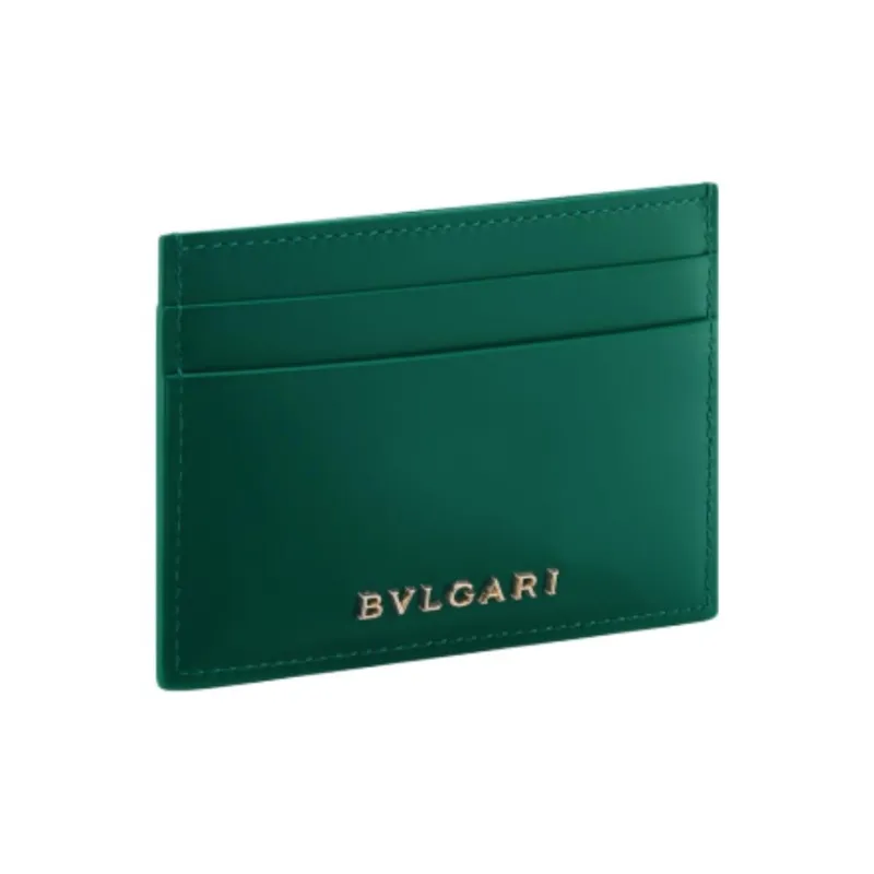 BVLGARI Serpenti Forever Series Calfskin Card Holder Women's Green-2