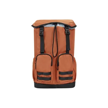 QIAODAN Multi Pocket Backpack Unisex Orange Brown