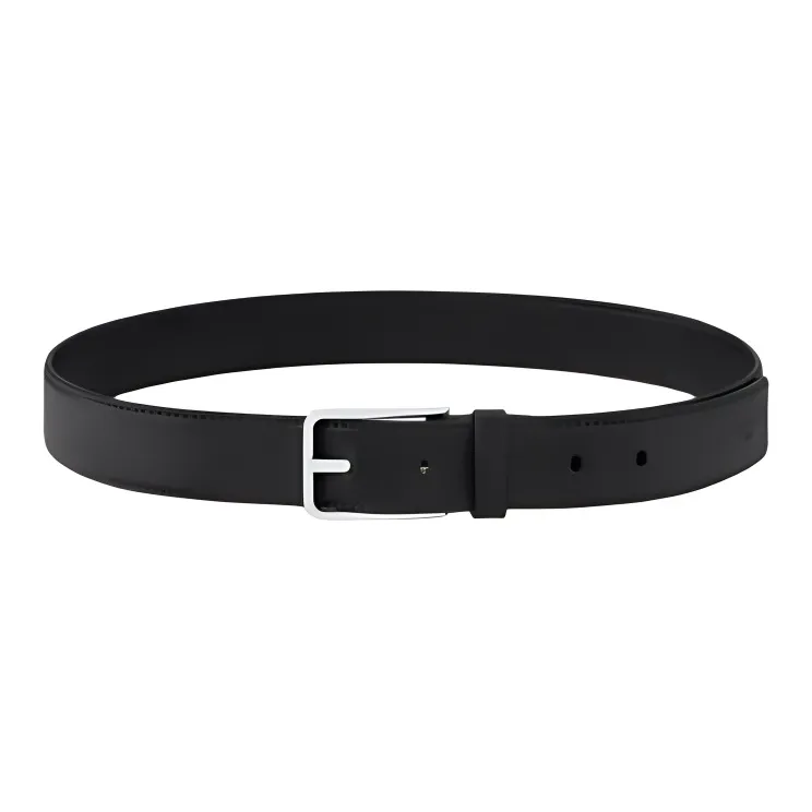 LOUIS VUITTON Leather Belts Men's Black Width 3CM-0