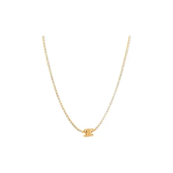 CELINE Triomphe Sparkle Necklace In Brass With Gold Finish And Strass