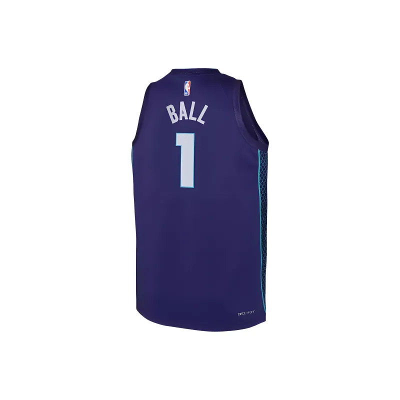 NBA Youth Jordan Brand LaMelo Ball Purple Charlotte Basketball Jerseys Unisex Purple-1