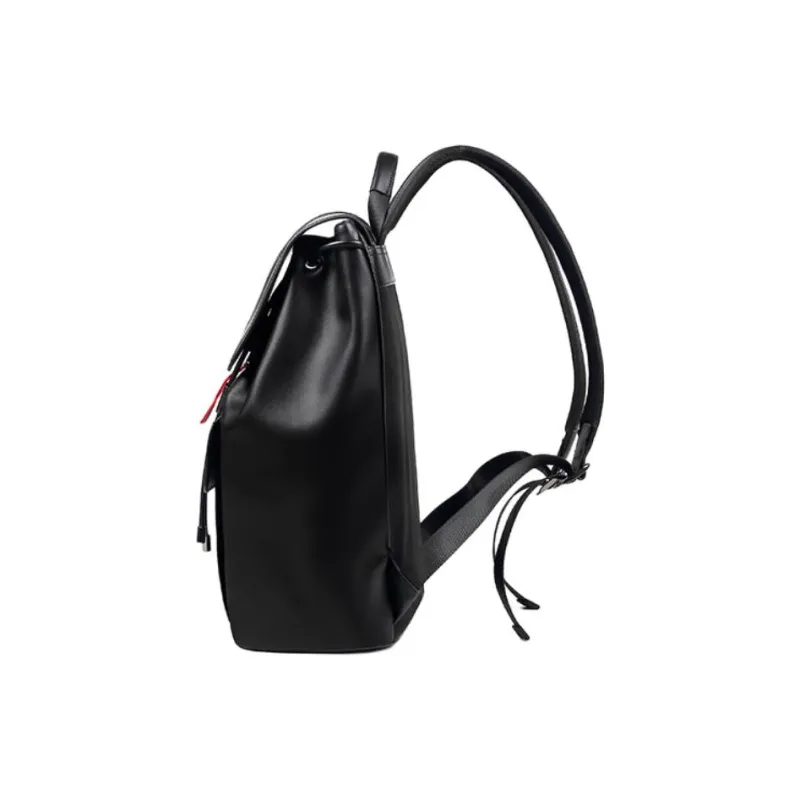 VIHUS Top Grain Cow Leather Backpack Men's Black-2