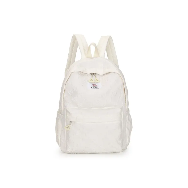 OURFUN Nylon Backpack Regular Unisex Ecru/Black/Blue/Pink/Brown-0