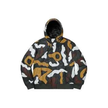Supreme Camo Leather Hooded Jacket