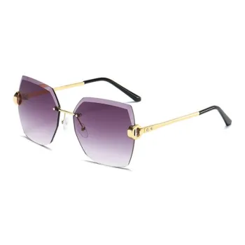 PRETTYALLUSION Metal Irregular Shape Sunglasses Unisex Multicolor