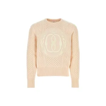 BALLY Logo Embroidered Cable Knit Jumper