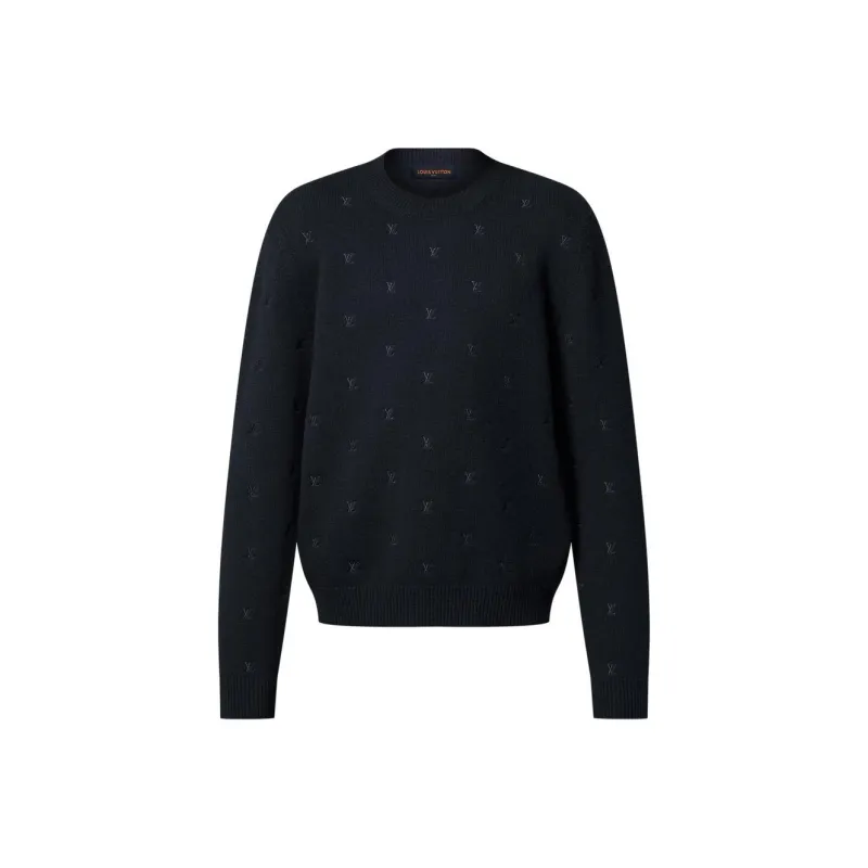 Lv Lv Blason All Over Embroidered Crewneck-0