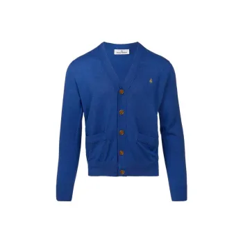 Vivienne Westwood Orb Logo Embroidered V Neck Cardigan