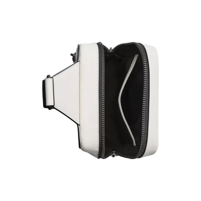 COACH Gotham Coated Canvas With Calfskin Messenger Bag, Crossbody Bag, Sling Bag Small Size Men's White & Black-2