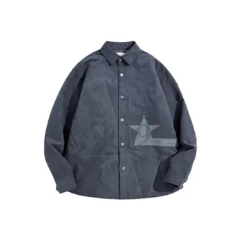 PEACEBIRD MEN x Daria Song Shirt Men's Gray Blue 1
