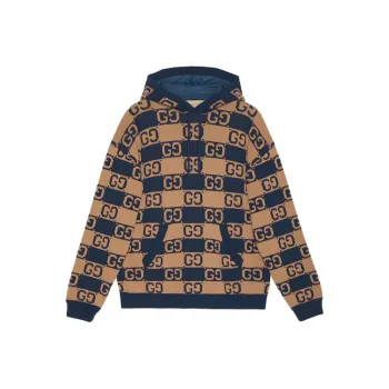GUCCI Monogrammed Intarsia Drawstring Hoodie