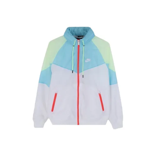 Nike Retro Sports Stand Collar Jackets Men's Blue White