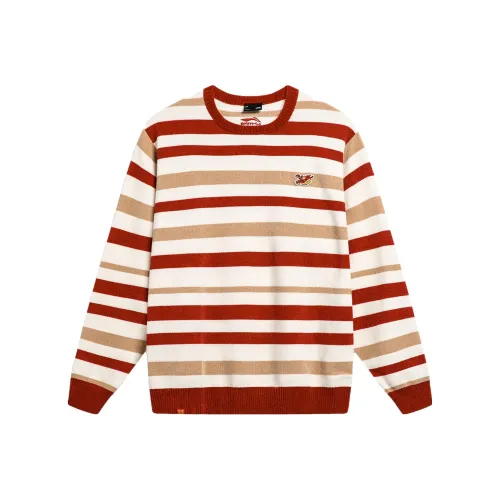 LiNing Rijin Doujin Collection Knitwear Men's White Brown Red Stripes