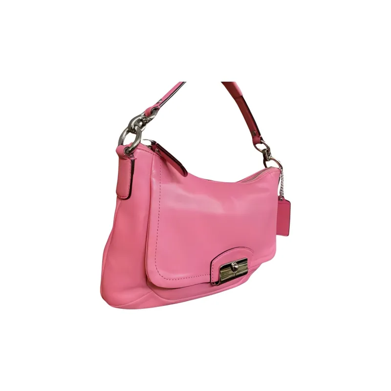 COACH Chelsea Leather Square Bag Portable Crossbody Bag Shoulder Bag Large Size Women's Pink-3