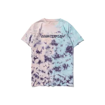 LiNing CF T Shirt Men's Blue Purple Tie Dye