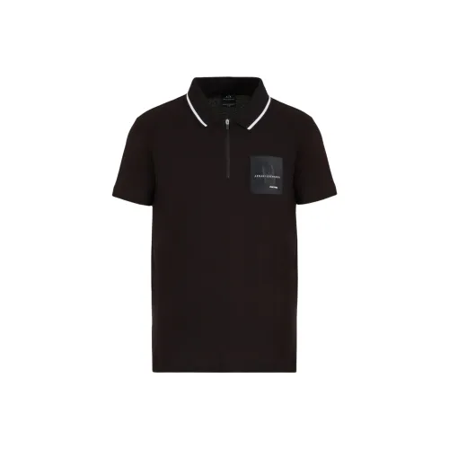 ARMANI EXCHANGE SS24 Polo Shirt Men's Black