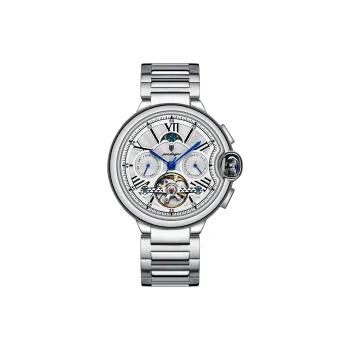 POEDAGAR Mechanical Movement Stainless Steel Watchband Men's Watches White Dial