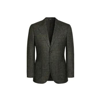 SKARO Business Suit Men's Blue Green Houndstooth SKV1141