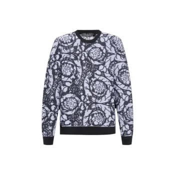 VERSACE Baroque Motif Crewneck Knitted Jumper