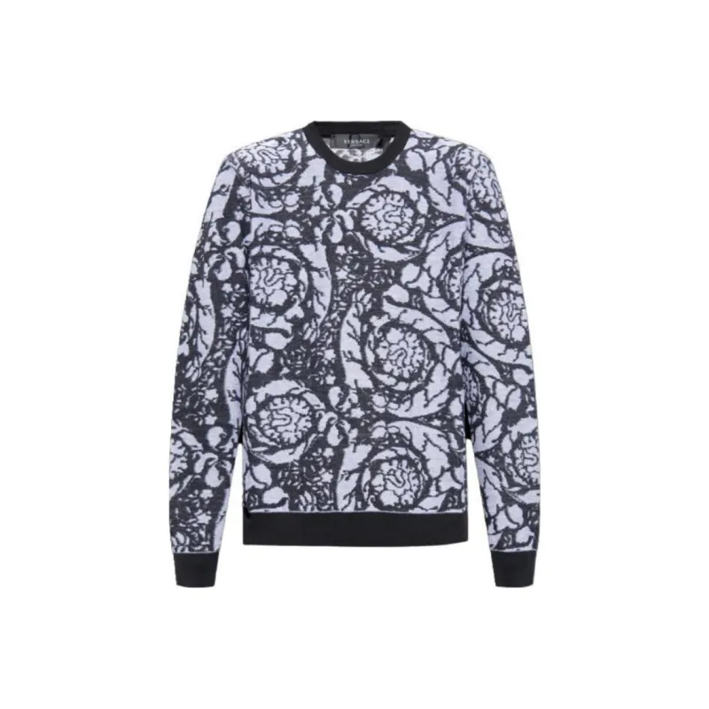 VERSACE Baroque Motif Crewneck Knitted Jumper-0