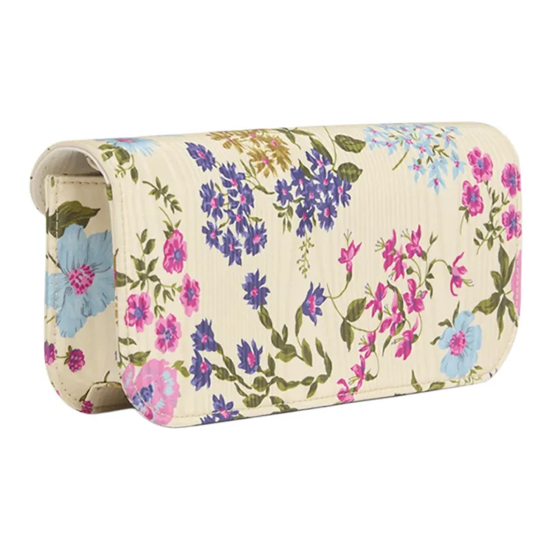 Valentino Silk Clutch Shoulder Bag Women's Beige & Multicolor-1