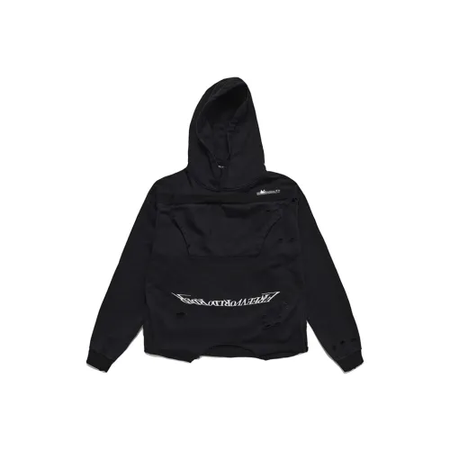 FREE WORLD ORDER FVVO Dirty Washed Flip Pocket Ripped Sweatshirt Unisex