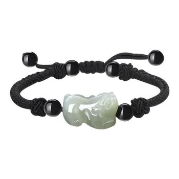Asia Star Bracelets Pale Greenish White Jade Men's