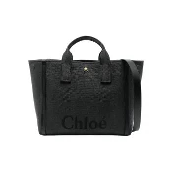 Chloe Cotton Tote Bag, Shopping Bag, Shoulder Bag, Crossbody Bag, Handbag Women's Black