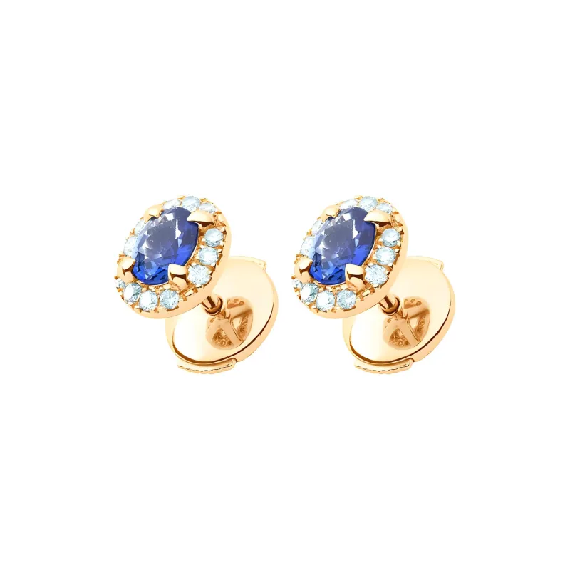 Redline Diamond, Sapphire Stud Earrings Unisex Blue-0