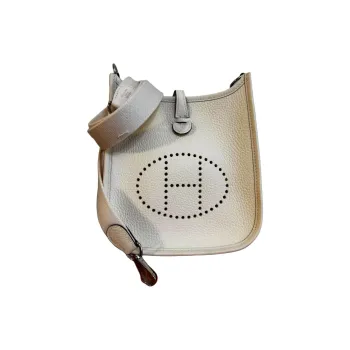 HERMES Evelyne Cow Leather Crossbody Bag, Shoulder Bag Mini Women's Milkshake White