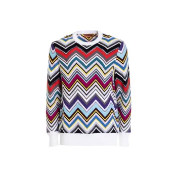 MISSONI Zig Zag Pattern Crewneck Sweatshirt