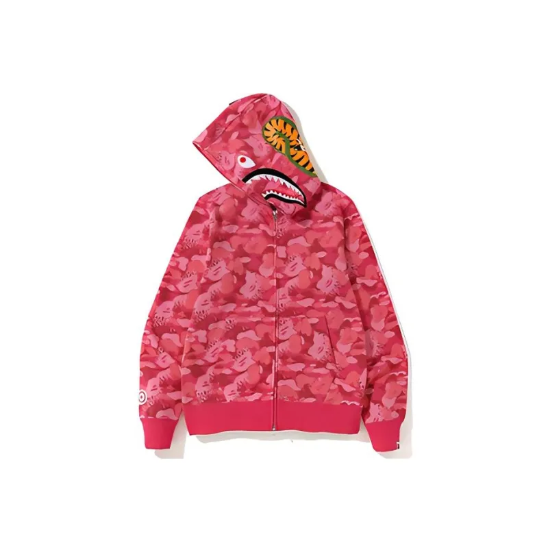 Bape Fire Camo Shark Full Zip Hoodie-1