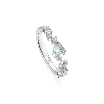 KADER Dreamy Heart Moon Series S925 Silver Rings Women's Silver