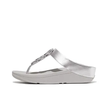 FITFLOP Rubber Sole Abrasion Resistant Flip Flops Women's Silver