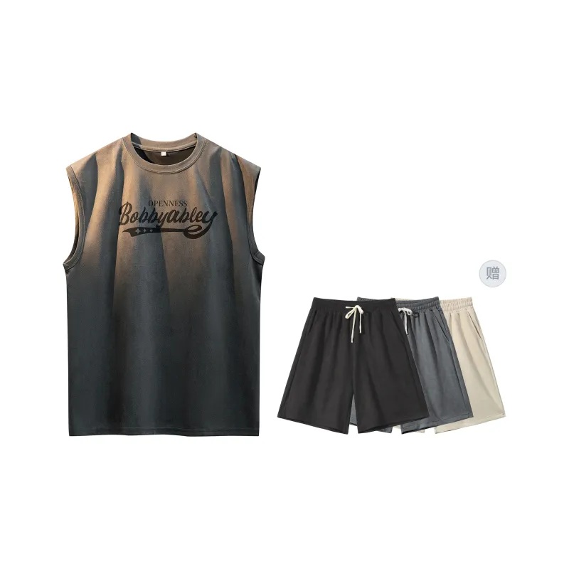 BOBBY ABLEY Versatile Loose Fit Straight Fit Letter Moisture Wicking Sleeveless Tank Top Unisex-45