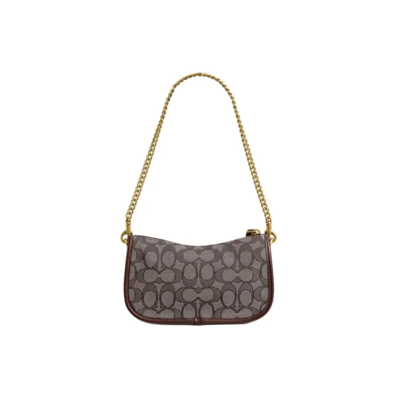 COACH Swinger Recycled Cotton Portable Crossbody Bag, Shoulder Bag Trumpets Women's Brown-2