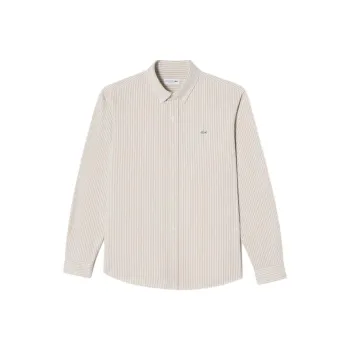 LACOSTE Shirt Men's Off white With Stripes