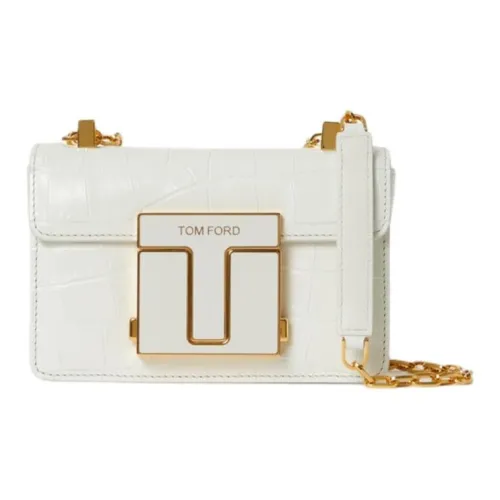 TF Cow Leather Crossbody Bag, Shoulder Bag Small Size Women's White