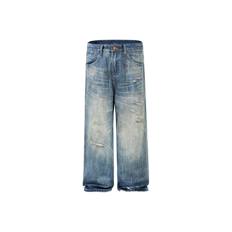ZENGZHI Jeans Unisex Nostalgic Blue-2