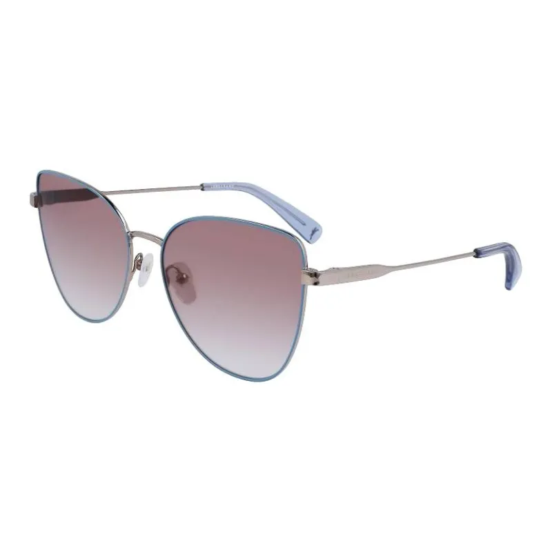 LONGCHAMP Metal Cat Eye Sunglasses Unisex Blue-0
